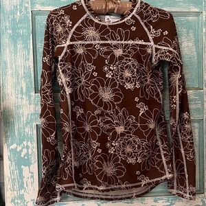 Coolies women’s rash guard Floral Long Sleeve Swim Tee EUC small